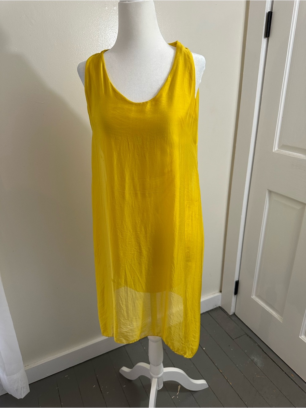 Lightweight Yellow Sleeveless Mini Dress